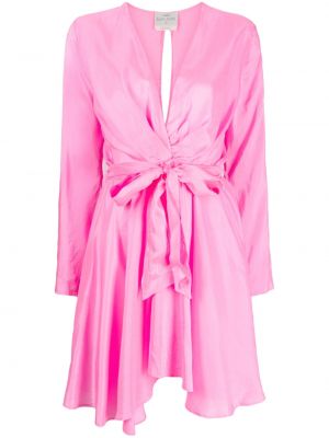Копринена мини рокля Forte_forte розово