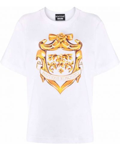 Camiseta con estampado Boutique Moschino blanco