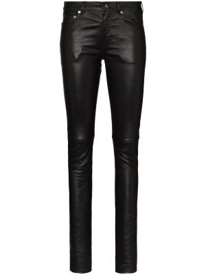 Skinny δερμάτινο παντελόνι Saint Laurent μαύρο