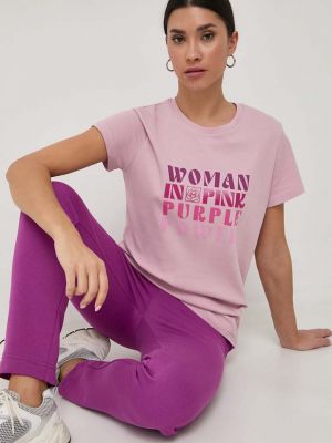 Памучна тениска Marella розово