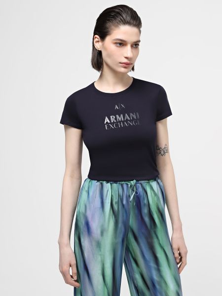 Бавовняна футболка Armani Exchange синя