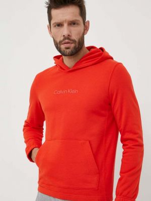 Bluza z kapturem Calvin Klein Performance pomarańczowa