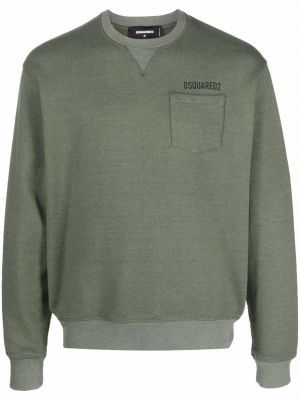 Trykt sweatshirt med lommer Dsquared2 grønn