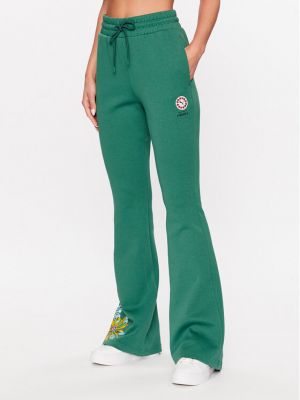 Pantaloni sport cu croială lejeră Puma verde