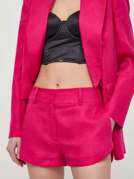 Однотонні лляні шорти Luisa Spagnoli рожеві