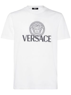 Džersis medvilninis marškinėliai Versace juoda