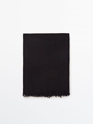 Кашемировый шарф Massimo Dutti черный