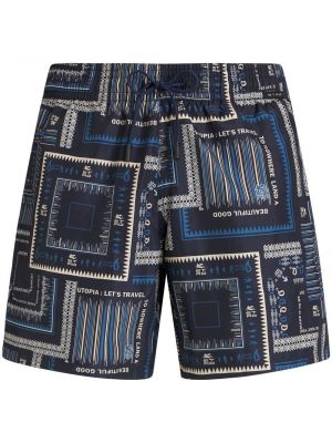 Pantaloni scurți cu imagine cu imprimeu geometric Etro albastru