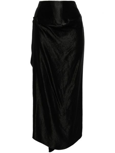 Saténové midi sukně A.w.a.k.e. Mode černé