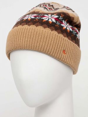 Vlněný klobouk Lauren Ralph Lauren hnědý