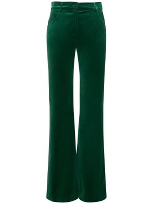 Bavlněné sametové kalhoty Alberta Ferretti zelené