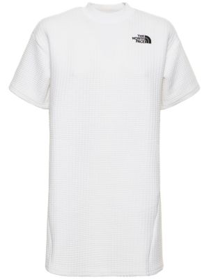 Rochie din bumbac The North Face alb