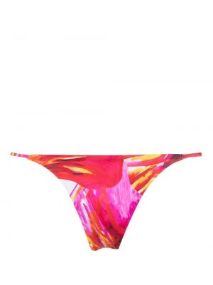 Bikini cu talie joasă cu imprimeu abstract Louisa Ballou roșu