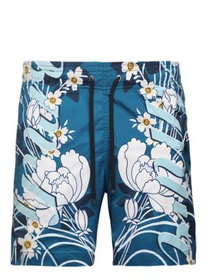 Kratke hlače s cvetličnim vzorcem s potiskom Amiri modra