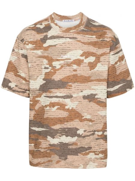 T-shirt mit camouflage-print Acne Studios braun
