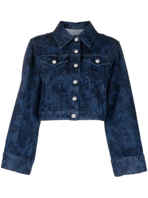 Traper jakna s cvjetnim printom s printom Erdem plava