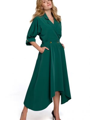 Klasické večerní šaty s knoflíky Makover - zelená