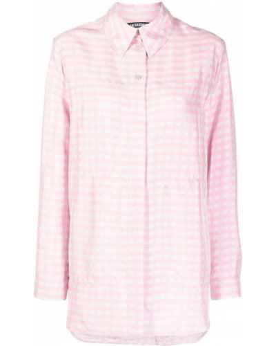 Карирана риза с принт Jacquemus розово