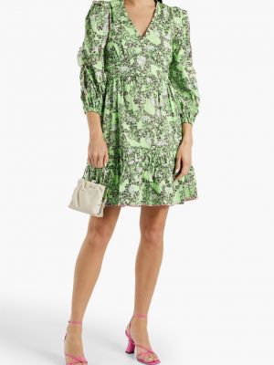 Платье мини с принтом с рюшами Diane Von Furstenberg зеленое