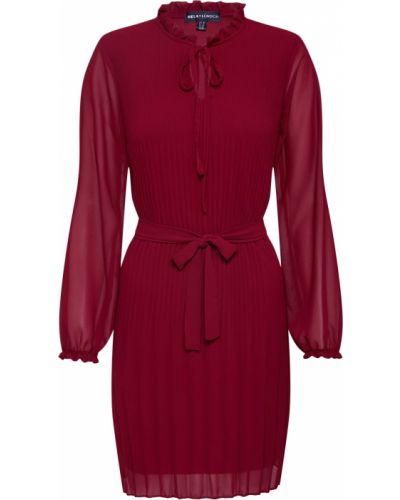 Plisuotas maksi suknelė ilgomis rankovėmis Mela London raudona
