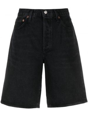 Shorts di jeans baggy Agolde nero