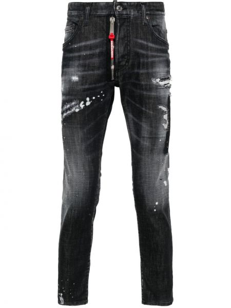 Jeans skinny di cotone Dsquared2 grigio