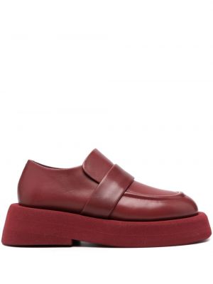 Pantofi loafer din piele cu platformă Marsell roșu