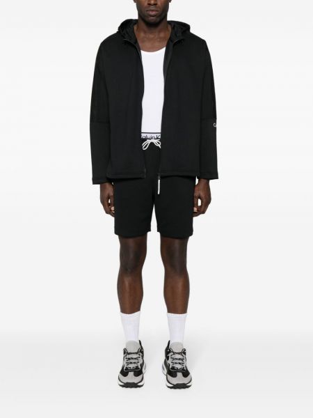 Kurtka z kapturem żakardowa Calvin Klein czarna