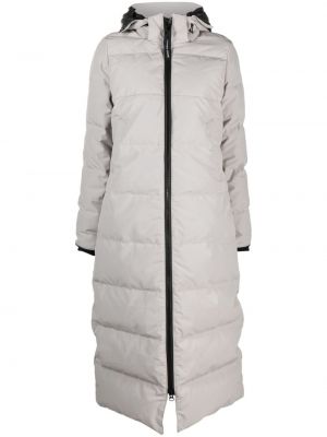 Πουπουλένιο παλτό με κουκούλα Canada Goose γκρι