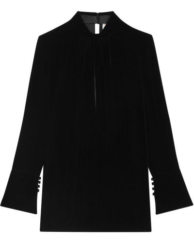 Hedvábné dlouhé šaty Saint Laurent černé