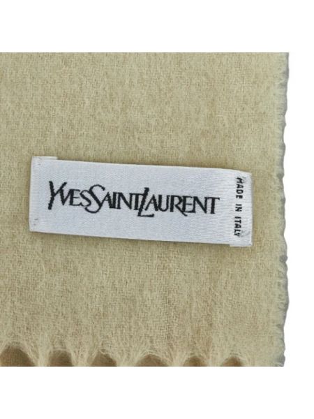 Szal wełniana Yves Saint Laurent Vintage biała