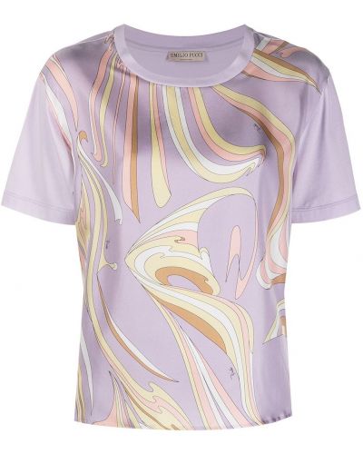 Camiseta con estampado con estampado abstracto Emilio Pucci violeta