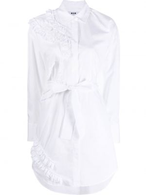 Ruffle bomull dress Msgm hvit