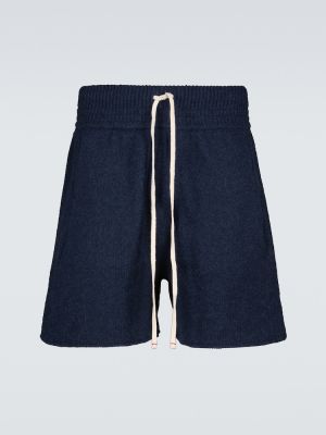Pantalones cortos con cordones de cachemir con estampado de cachemira Les Tien azul