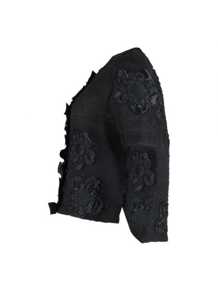 Top de lana retro Fendi Vintage negro