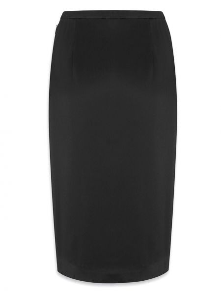 Saténové midi sukně Saint Laurent černé