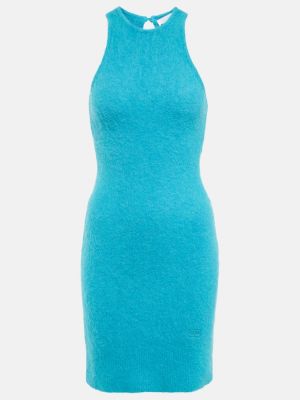 Mini robe en laine en alpaga Ganni bleu