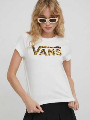 Bavlněné tričko Vans béžové