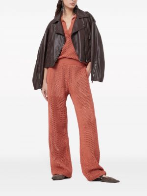 Pantalon en tricot Brunello Cucinelli orange