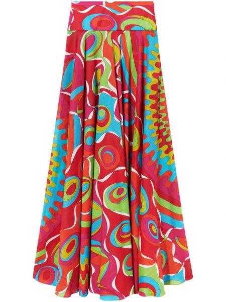Βαμβακερή maxi φούστα με σχέδιο Pucci