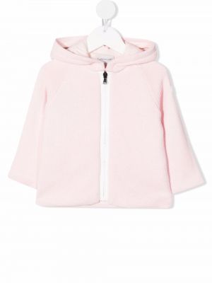 Strikket zip hettegenser for jenter Moncler Enfant rosa