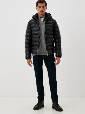 Утепленная кожаная куртка Urban Fashion For Men черная