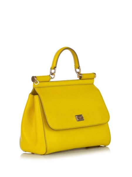 Kožená taška Dolce & Gabbana Pre-owned žlutá