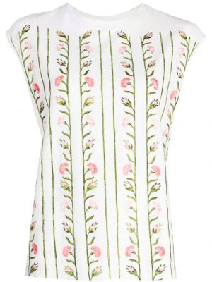 Gėlėtas medvilninis marškinėliai Giambattista Valli balta