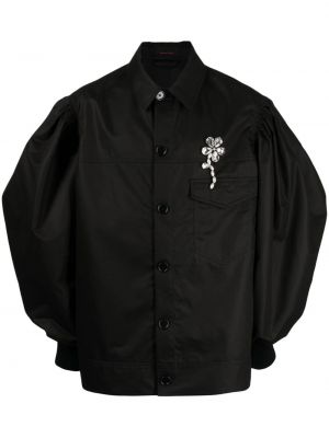 Bomber jakna s cvetličnim vzorcem Simone Rocha črna