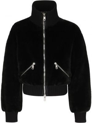 Bomber jakna iz krzna Dolce & Gabbana črna
