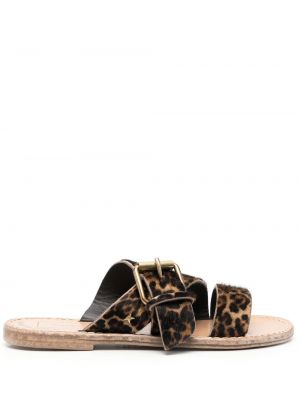 Sandale mit print mit leopardenmuster mit schnalle Golden Goose
