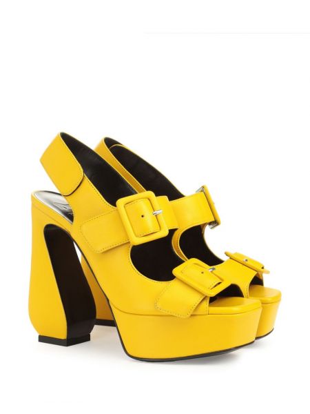 Kožené sandály Sergio Rossi žluté