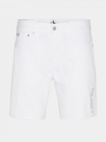 Szorty jeansowe Calvin Klein Jeans białe
