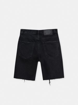 Pantaloni scurți din denim Pull&bear negru